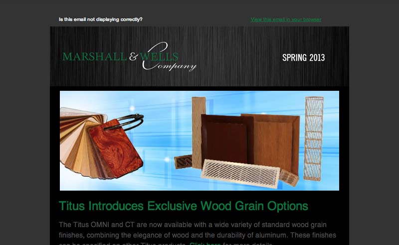 Marshall Wells Newsletter Spring 2013